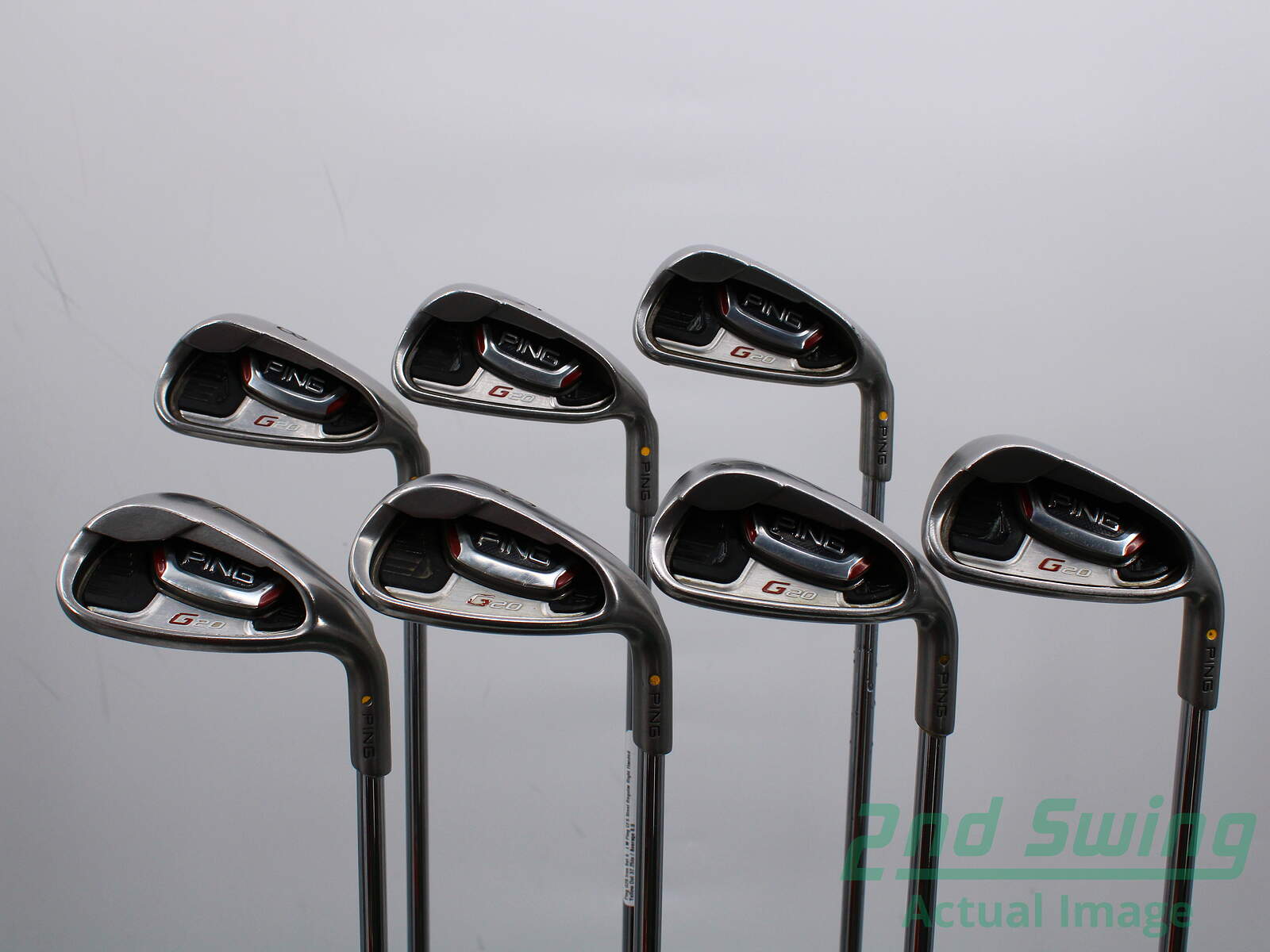 Used Ping G20 Iron Set 6LW Ping CFS Steel Regular Right Handed Yellow